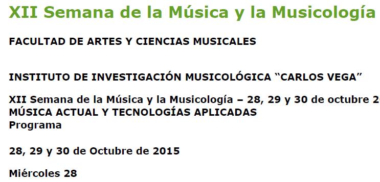 XII Semana de la Música y la Musicología